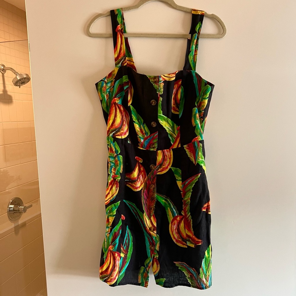 FARM Rio Preta Banana Linen Mini Dress - Picture 2 of 4